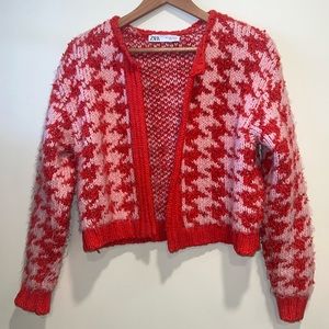 Zara houndstooth cardigan